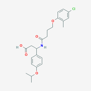 molecular formula C23H28ClNO5 B4299347 3-{[4-(4-chloro-2-methylphenoxy)butanoyl]amino}-3-(4-isopropoxyphenyl)propanoic acid 