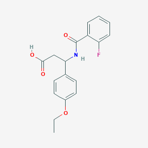 molecular formula C18H18FNO4 B4299353 3-(4-ethoxyphenyl)-3-[(2-fluorobenzoyl)amino]propanoic acid 