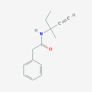molecular formula C14H17NO B4299372 N-(1-ethyl-1-methylprop-2-yn-1-yl)-2-phenylacetamide 
