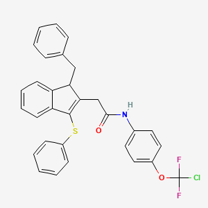molecular formula C31H24ClF2NO2S B4299384 2-[1-benzyl-3-(phenylthio)-1H-inden-2-yl]-N-{4-[chloro(difluoro)methoxy]phenyl}acetamide 