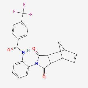 molecular formula C23H17F3N2O3 B4299394 N-[2-(3,5-dioxo-4-azatricyclo[5.2.1.0~2,6~]dec-8-en-4-yl)phenyl]-4-(trifluoromethyl)benzamide 