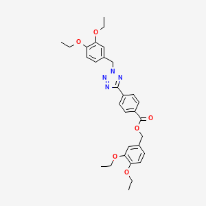 molecular formula C30H34N4O6 B4299403 3,4-diethoxybenzyl 4-[2-(3,4-diethoxybenzyl)-2H-tetrazol-5-yl]benzoate 