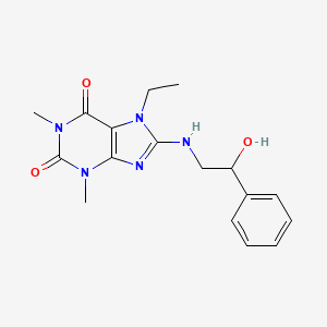 molecular formula C17H21N5O3 B4299409 7-ethyl-8-[(2-hydroxy-2-phenylethyl)amino]-1,3-dimethyl-3,7-dihydro-1H-purine-2,6-dione CAS No. 4574-43-0