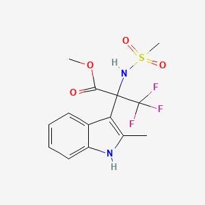 molecular formula C14H15F3N2O4S B4299411 methyl 3,3,3-trifluoro-2-(2-methyl-1H-indol-3-yl)-N-(methylsulfonyl)alaninate 