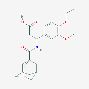 molecular formula C23H31NO5 B4299435 3-[(1-adamantylcarbonyl)amino]-3-(4-ethoxy-3-methoxyphenyl)propanoic acid 