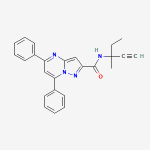 molecular formula C25H22N4O B4299442 N-(1-ethyl-1-methylprop-2-yn-1-yl)-5,7-diphenylpyrazolo[1,5-a]pyrimidine-2-carboxamide 