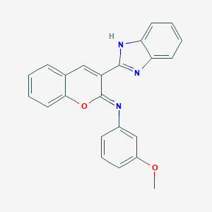 molecular formula C23H17N3O2 B429945 N-[3-(1H-benzimidazol-2-yl)-2H-chromen-2-ylidene]-N-(3-methoxyphenyl)amine 