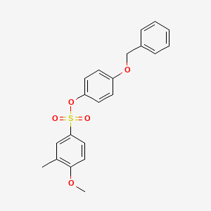 molecular formula C21H20O5S B4299460 4-(benzyloxy)phenyl 4-methoxy-3-methylbenzenesulfonate 