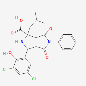 molecular formula C23H22Cl2N2O5 B4299480 3-(3,5-dichloro-2-hydroxyphenyl)-1-isobutyl-4,6-dioxo-5-phenyloctahydropyrrolo[3,4-c]pyrrole-1-carboxylic acid 