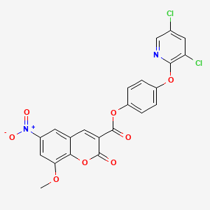 4-[(3,5-dichloropyridin-2-yl)oxy]phenyl 8-methoxy-6-nitro-2-oxo-2H-chromene-3-carboxylate