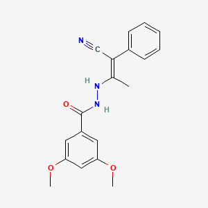 molecular formula C19H19N3O3 B4299492 N'-(2-cyano-1-methyl-2-phenylvinyl)-3,5-dimethoxybenzohydrazide 