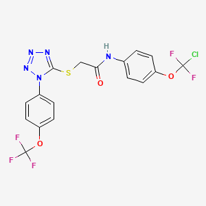 molecular formula C17H11ClF5N5O3S B4299518 N-{4-[chloro(difluoro)methoxy]phenyl}-2-({1-[4-(trifluoromethoxy)phenyl]-1H-tetrazol-5-yl}thio)acetamide 