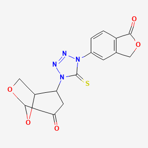 molecular formula C15H12N4O5S B4299524 5-[4-(4-oxo-6,8-dioxabicyclo[3.2.1]oct-2-yl)-5-thioxo-4,5-dihydro-1H-tetrazol-1-yl]-2-benzofuran-1(3H)-one 