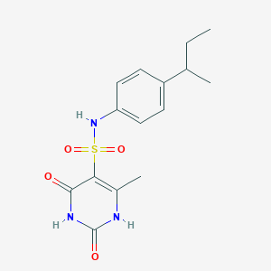 molecular formula C15H19N3O4S B4299527 N-(4-sec-butylphenyl)-6-methyl-2,4-dioxo-1,2,3,4-tetrahydropyrimidine-5-sulfonamide 