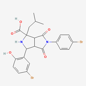 molecular formula C23H22Br2N2O5 B4299553 3-(5-bromo-2-hydroxyphenyl)-5-(4-bromophenyl)-1-isobutyl-4,6-dioxooctahydropyrrolo[3,4-c]pyrrole-1-carboxylic acid 