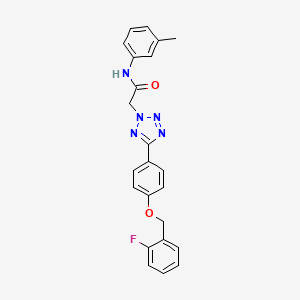 molecular formula C23H20FN5O2 B4299557 2-(5-{4-[(2-fluorobenzyl)oxy]phenyl}-2H-tetrazol-2-yl)-N-(3-methylphenyl)acetamide 