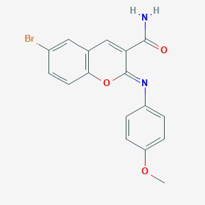 molecular formula C17H13BrN2O3 B429956 6-溴-2-(4-甲氧苯基)亚氨基色满-3-甲酰胺 CAS No. 330830-70-1