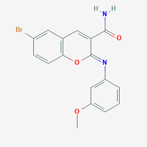 (2Z)-6-bromo-2-[(3-methoxyphenyl)imino]-2H-chromene-3-carboxamide