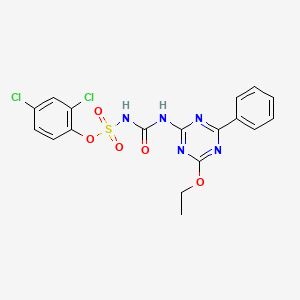 molecular formula C18H15Cl2N5O5S B4299583 2,4-dichlorophenyl {[(4-ethoxy-6-phenyl-1,3,5-triazin-2-yl)amino]carbonyl}sulfamate 