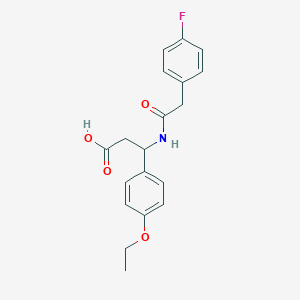 molecular formula C19H20FNO4 B4299597 3-(4-ethoxyphenyl)-3-{[(4-fluorophenyl)acetyl]amino}propanoic acid 