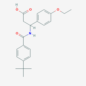 molecular formula C22H27NO4 B4299601 3-[(4-tert-butylbenzoyl)amino]-3-(4-ethoxyphenyl)propanoic acid 