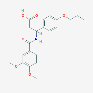 molecular formula C21H25NO6 B4299602 3-[(3,4-dimethoxybenzoyl)amino]-3-(4-propoxyphenyl)propanoic acid 