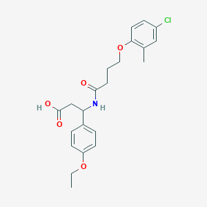 molecular formula C22H26ClNO5 B4299606 3-{[4-(4-chloro-2-methylphenoxy)butanoyl]amino}-3-(4-ethoxyphenyl)propanoic acid 