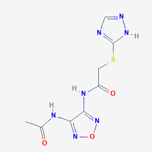 molecular formula C8H9N7O3S B4299609 N-[4-(acetylamino)-1,2,5-oxadiazol-3-yl]-2-(1H-1,2,4-triazol-3-ylthio)acetamide 
