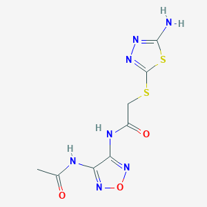 molecular formula C8H9N7O3S2 B4299612 N-[4-(acetylamino)-1,2,5-oxadiazol-3-yl]-2-[(5-amino-1,3,4-thiadiazol-2-yl)thio]acetamide 