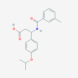 molecular formula C20H23NO4 B4299632 3-(4-isopropoxyphenyl)-3-[(3-methylbenzoyl)amino]propanoic acid 