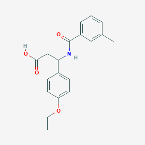 molecular formula C19H21NO4 B4299639 3-(4-ethoxyphenyl)-3-[(3-methylbenzoyl)amino]propanoic acid 