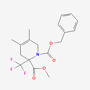 molecular formula C18H20F3NO4 B4299657 1-benzyl 2-methyl 4,5-dimethyl-2-(trifluoromethyl)-3,6-dihydropyridine-1,2(2H)-dicarboxylate 