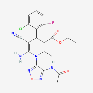 molecular formula C20H18ClFN6O4 B4299658 ethyl 1-[4-(acetylamino)-1,2,5-oxadiazol-3-yl]-6-amino-4-(2-chloro-6-fluorophenyl)-5-cyano-2-methyl-1,4-dihydropyridine-3-carboxylate 