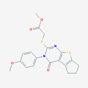 methyl {[3-(4-methoxyphenyl)-4-oxo-3,5,6,7-tetrahydro-4H-cyclopenta[4,5]thieno[2,3-d]pyrimidin-2-yl]sulfanyl}acetate