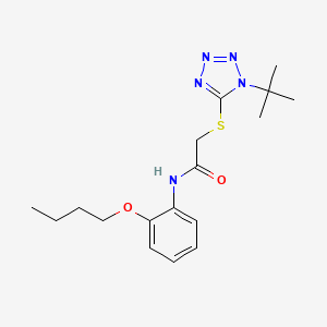 molecular formula C17H25N5O2S B4299694 N-(2-butoxyphenyl)-2-[(1-tert-butyl-1H-tetrazol-5-yl)thio]acetamide 