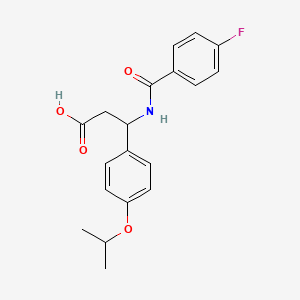 molecular formula C19H20FNO4 B4299724 3-[(4-fluorobenzoyl)amino]-3-(4-isopropoxyphenyl)propanoic acid 