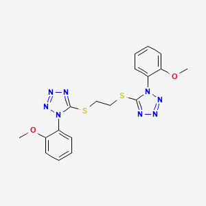 molecular formula C18H18N8O2S2 B4299775 5,5'-[ethane-1,2-diylbis(thio)]bis[1-(2-methoxyphenyl)-1H-tetrazole] 