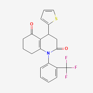 molecular formula C20H16F3NO2S B4299802 4-(2-thienyl)-1-[2-(trifluoromethyl)phenyl]-4,6,7,8-tetrahydroquinoline-2,5(1H,3H)-dione 