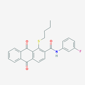 molecular formula C25H20FNO3S B4299831 1-(butylthio)-N-(3-fluorophenyl)-9,10-dioxo-9,10-dihydroanthracene-2-carboxamide 