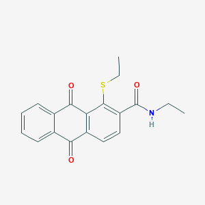molecular formula C19H17NO3S B4299838 N-ethyl-1-(ethylthio)-9,10-dioxo-9,10-dihydroanthracene-2-carboxamide 
