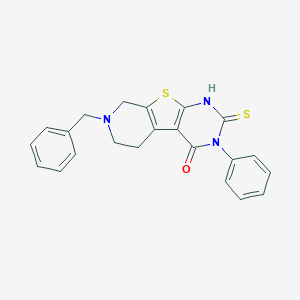 molecular formula C22H19N3OS2 B429984 7-benzyl-3-phenyl-2-thioxo-2,3,5,6,7,8-hexahydropyrido[4',3':4,5]thieno[2,3-d]pyrimidin-4(1H)-one CAS No. 312513-68-1