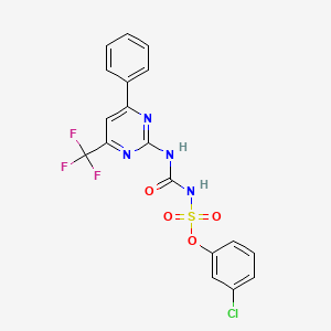molecular formula C18H12ClF3N4O4S B4299854 3-chlorophenyl ({[4-phenyl-6-(trifluoromethyl)pyrimidin-2-yl]amino}carbonyl)sulfamate 