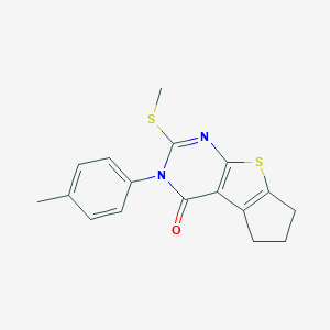 molecular formula C17H16N2OS2 B429986 3-(4-methylphenyl)-2-(methylsulfanyl)-3,5,6,7-tetrahydro-4H-cyclopenta[4,5]thieno[2,3-d]pyrimidin-4-one CAS No. 337351-75-4