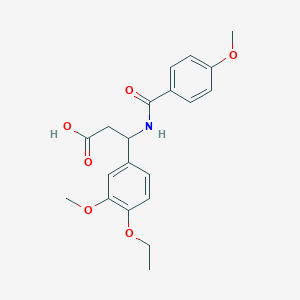 molecular formula C20H23NO6 B4299866 3-(4-ethoxy-3-methoxyphenyl)-3-[(4-methoxybenzoyl)amino]propanoic acid 