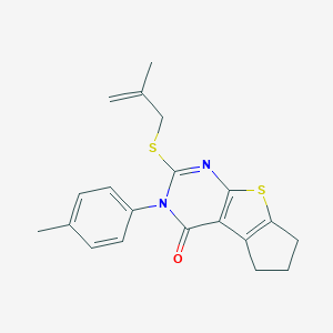 3-(4-methylphenyl)-2-[(2-methyl-2-propenyl)sulfanyl]-3,5,6,7-tetrahydro-4H-cyclopenta[4,5]thieno[2,3-d]pyrimidin-4-one