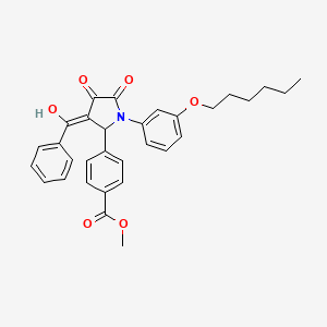 molecular formula C31H31NO6 B4299879 methyl 4-{3-benzoyl-1-[3-(hexyloxy)phenyl]-4-hydroxy-5-oxo-2,5-dihydro-1H-pyrrol-2-yl}benzoate 