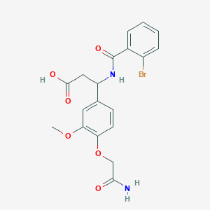molecular formula C19H19BrN2O6 B4299882 3-[4-(2-amino-2-oxoethoxy)-3-methoxyphenyl]-3-[(2-bromobenzoyl)amino]propanoic acid 