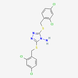 molecular formula C16H12Cl4N4S2 B4299883 3,5-bis[(2,4-dichlorobenzyl)thio]-4H-1,2,4-triazol-4-amine 