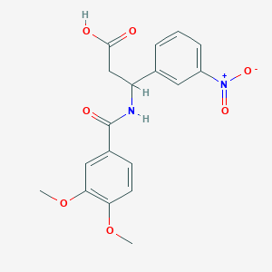 molecular formula C18H18N2O7 B4299926 3-[(3,4-dimethoxybenzoyl)amino]-3-(3-nitrophenyl)propanoic acid 