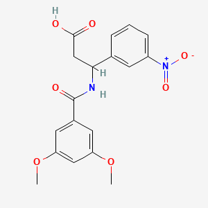 molecular formula C18H18N2O7 B4299930 3-[(3,5-dimethoxybenzoyl)amino]-3-(3-nitrophenyl)propanoic acid 